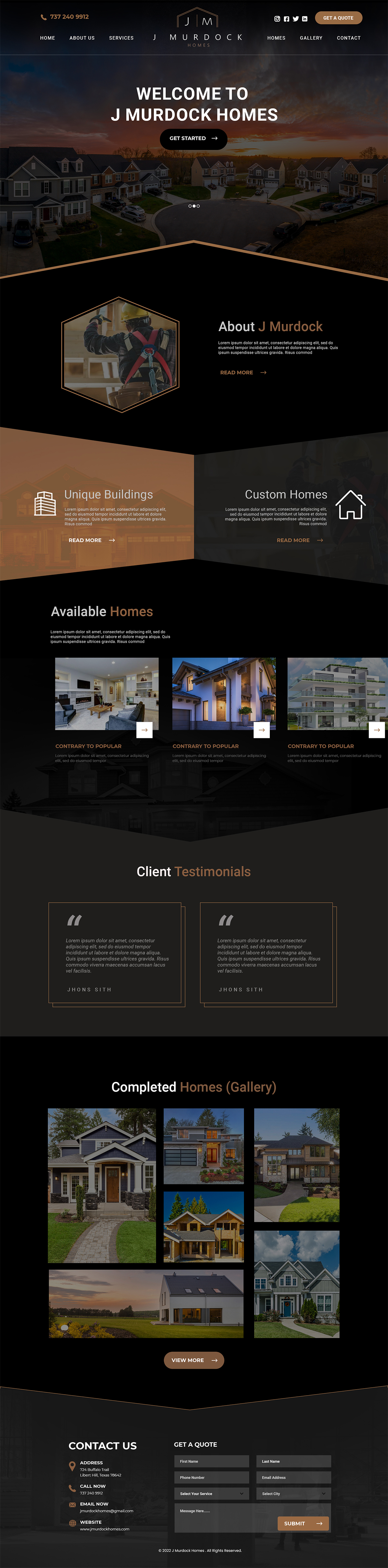Web Design par MAHABA pour J Murdock Homes | Design #28275755
