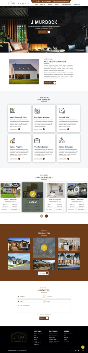 Web Design by pb for J Murdock Homes | Design: #28275643