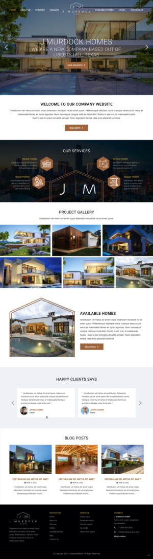 Diseño Web por pb para J Murdock Homes | Diseño #28275653