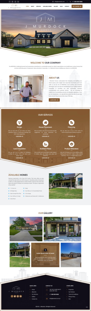 Web Design by pb for J Murdock Homes | Design: #28311060