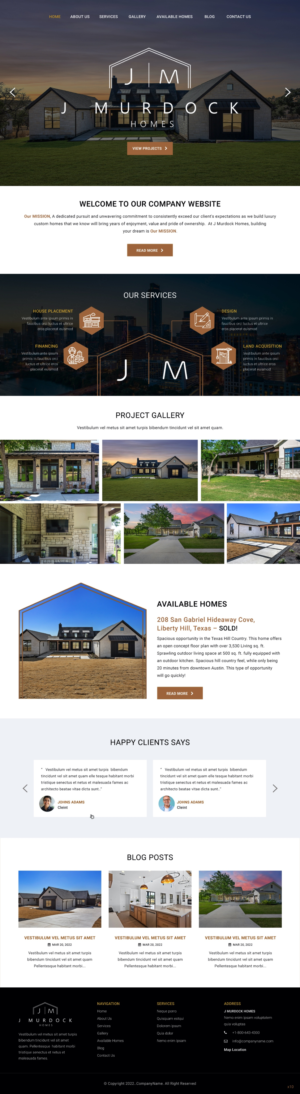 Web Design by pb for J Murdock Homes | Design: #28311065