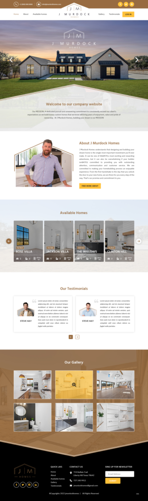 Website Design for new Custom Homebuilder company J Murdock Homes | Web Design by pb