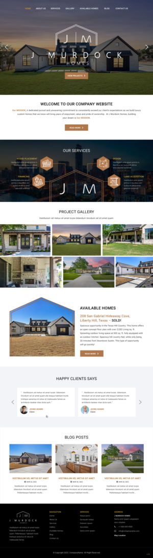 Web Design by pb for J Murdock Homes | Design: #28312414