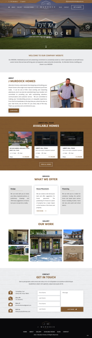 Web Design by pb for J Murdock Homes | Design: #28312415