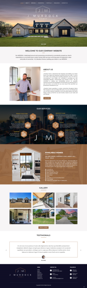 Web Design by pb for J Murdock Homes | Design: #28333155