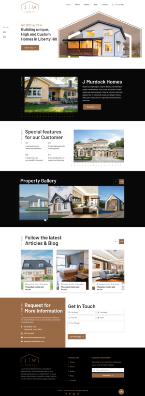 Diseño Web por sai.designer87 para J Murdock Homes | Diseño #28272817