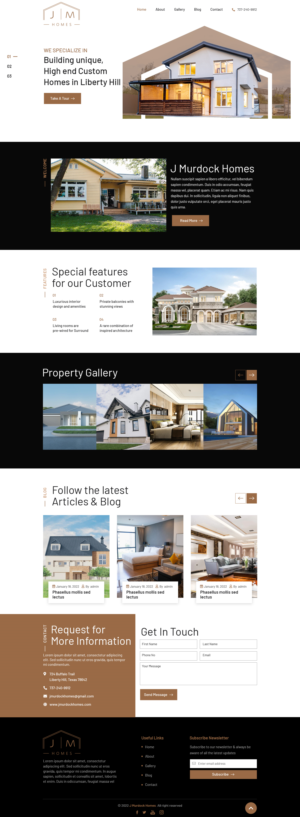 Web Design by sai.designer87 for J Murdock Homes | Design: #28272818