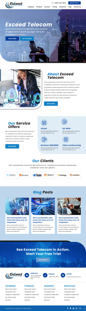 Exceed Telecom Corporate Website & Social Branding | WordPress-Design von pb