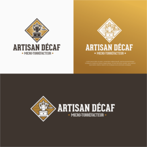 Artisan Décaf  (English : Decaf Artisan)               Micro-Torréfacteur  (English : Micro-Roastery) | Logo-Design von CKS d e s i g n