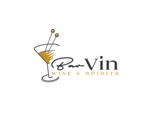 Bar Vin (larger font) Wine & Spirits (smaller font) | Logo Design by Janna Design