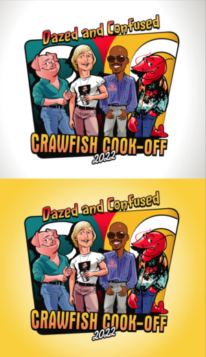 Crawfish boil drawing/design to use to put on koozie and crawfish paddle for all guest | Diseño Con Ilustración por Suprakash 3