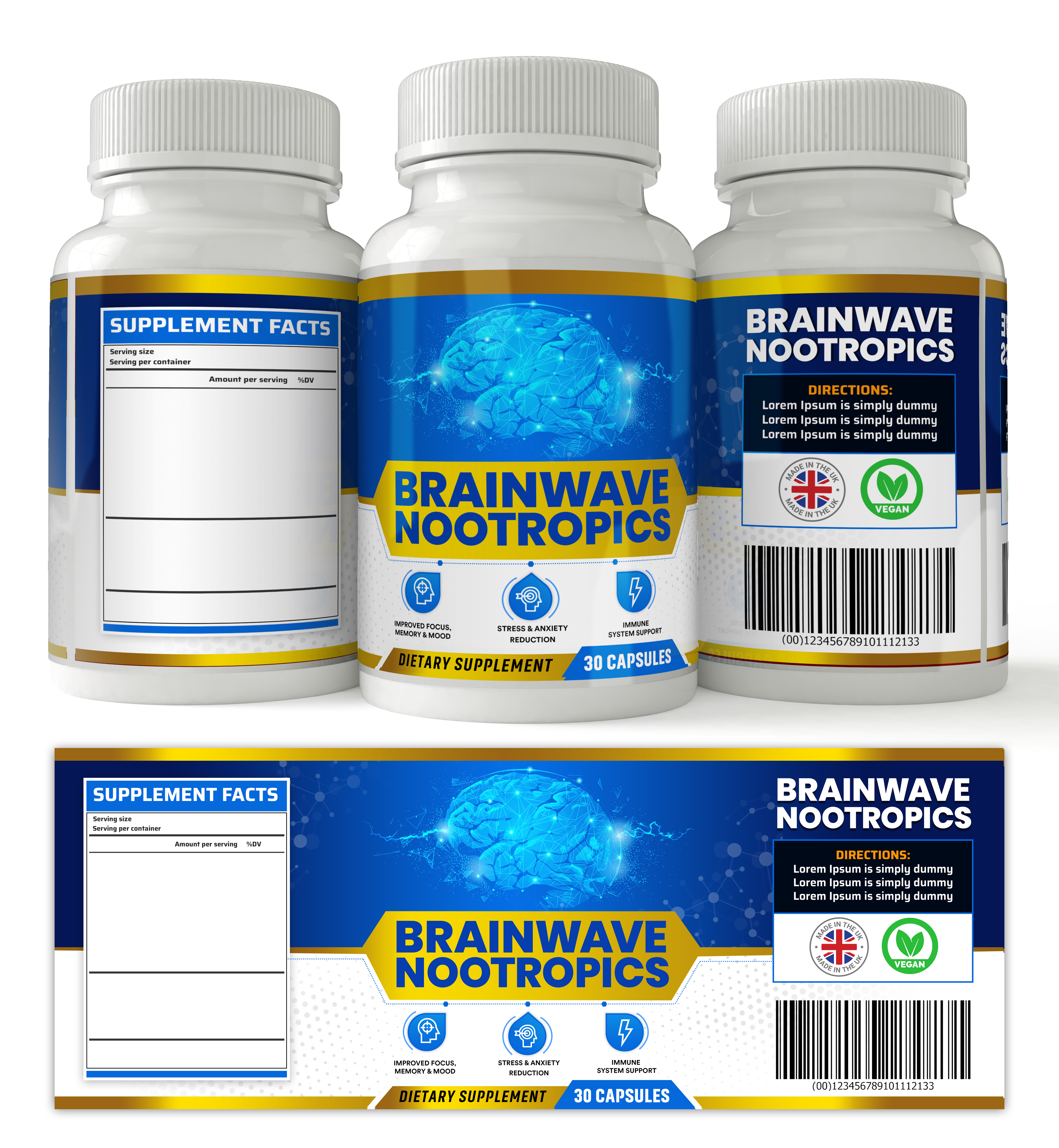 Label Design by SAI DESIGNS for Brainwave Nootropics | Design #28345927