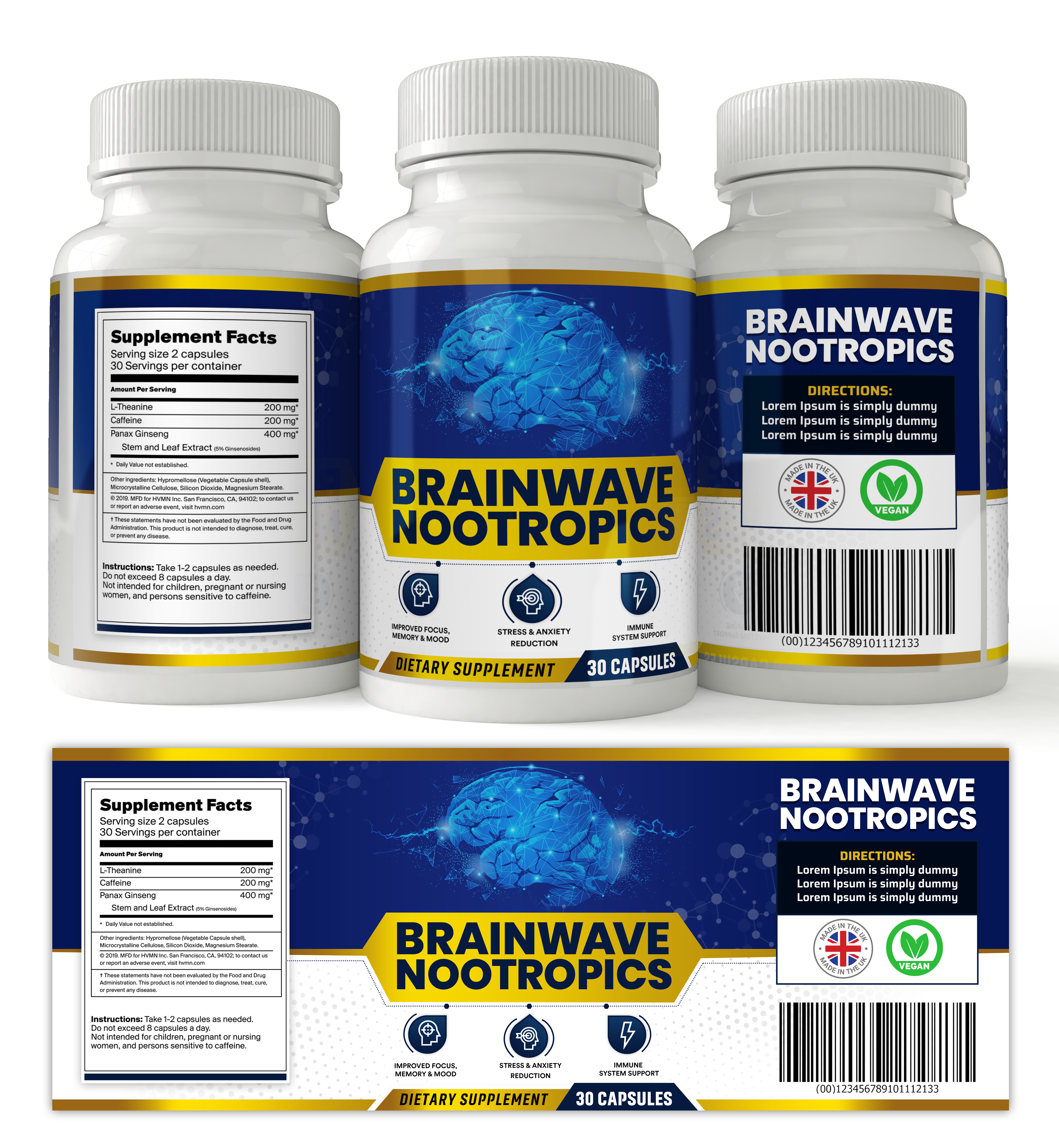 Design Étiquette par SAI DESIGNS pour Brainwave Nootropics | Design #28351584