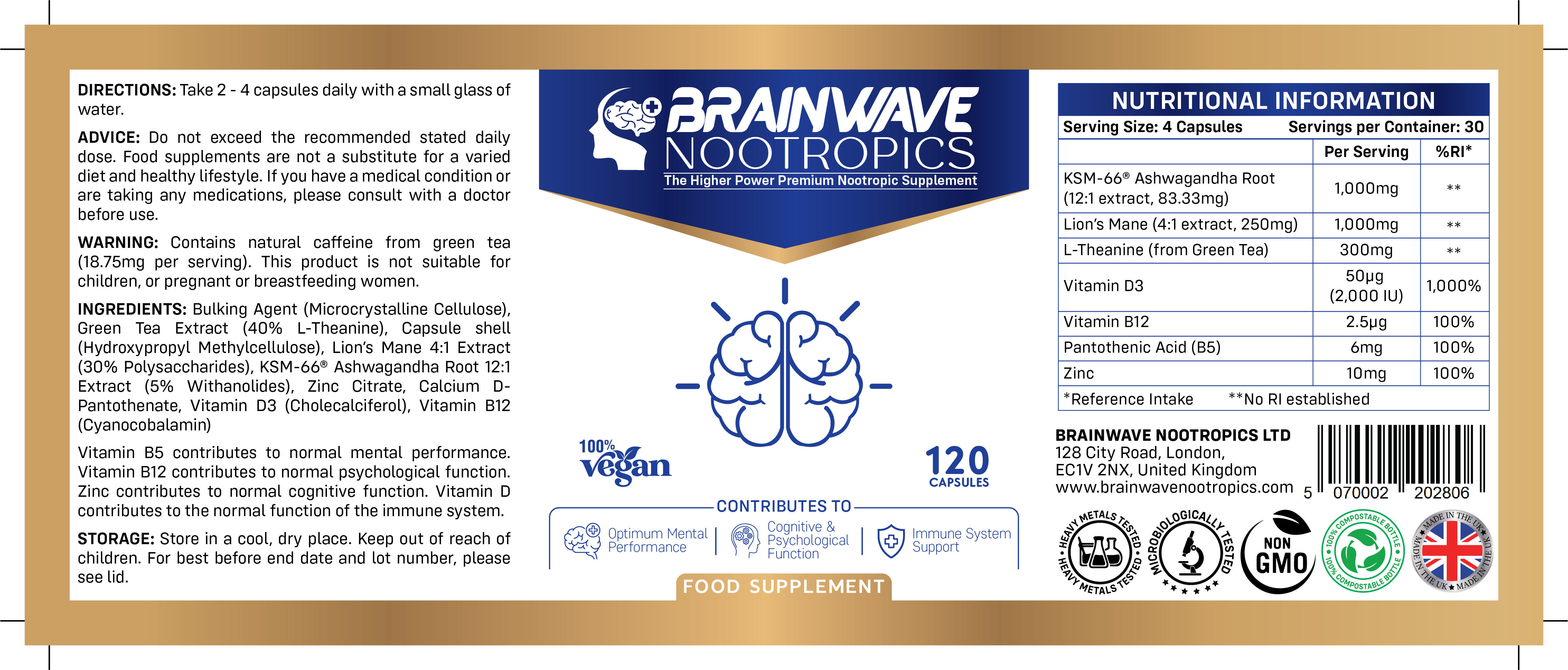 Design Étiquette par Ravinder Rohilla pour Brainwave Nootropics | Design #29978375