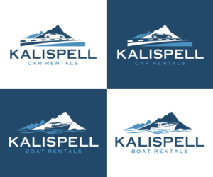 (1) Kalispell car rentals (2) Kalispell Boat Rentals | Logo Design by Iris 3