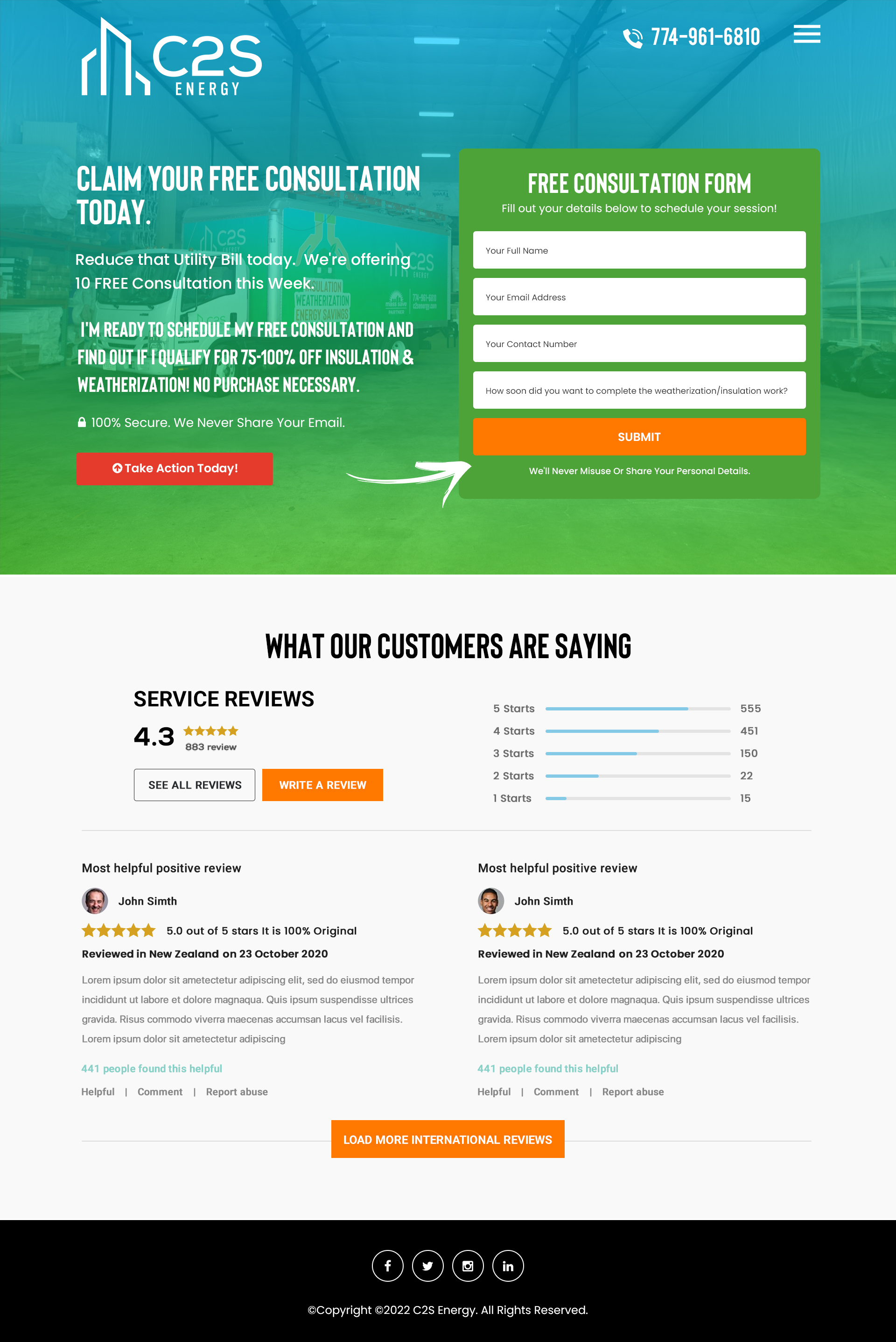 Landing Page Design by Titan Eagle for C2S Development | Design #28315973