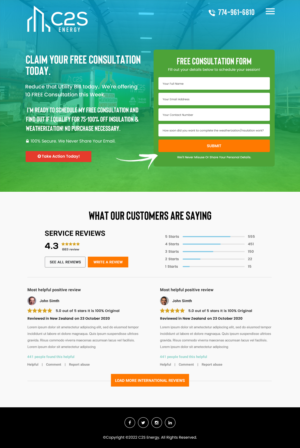 Landing Page Design by Titan Eagle for C2S Development | Design: #28315973