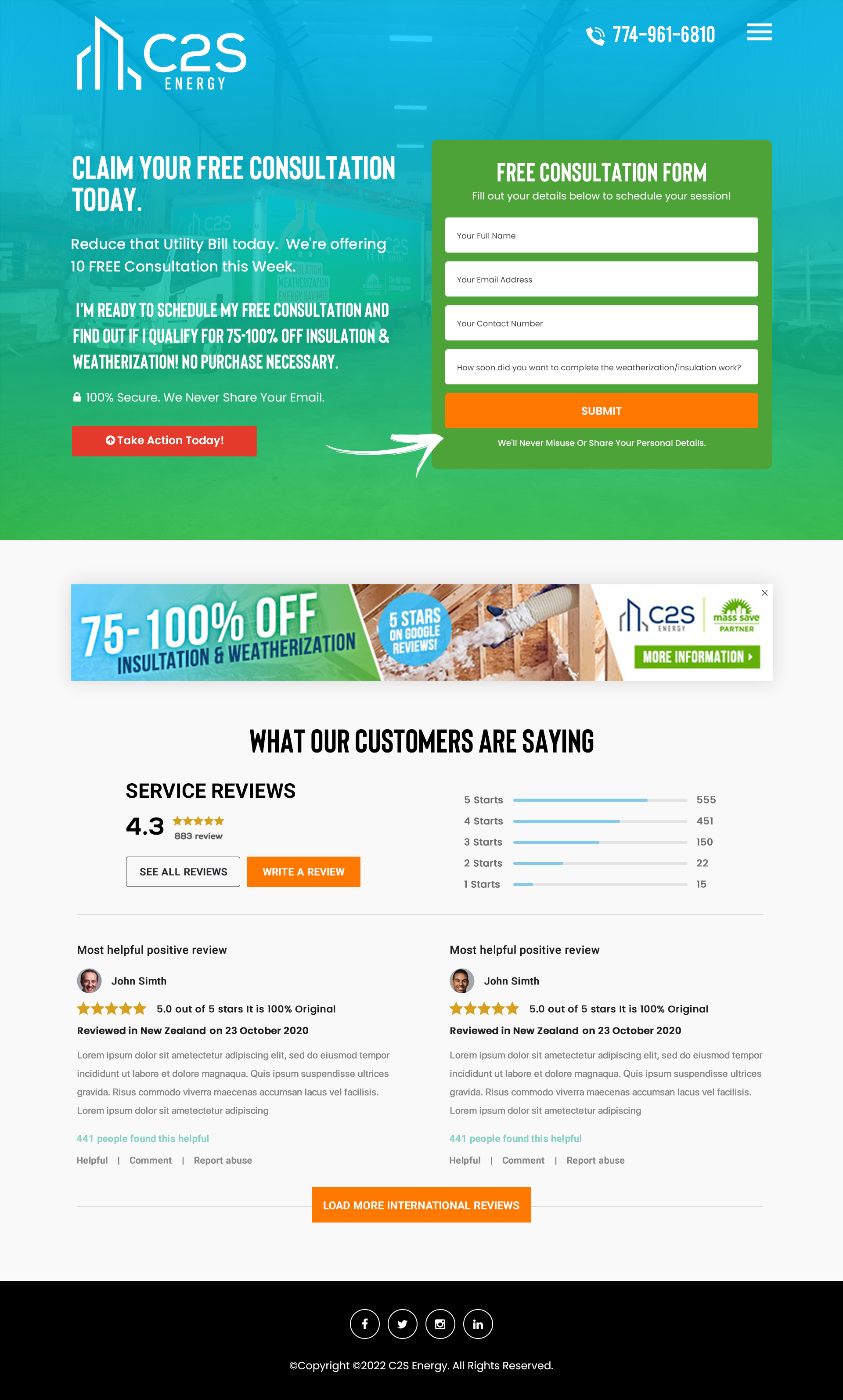 Landing Page Design by Titan Eagle for C2S Development | Design #28315997