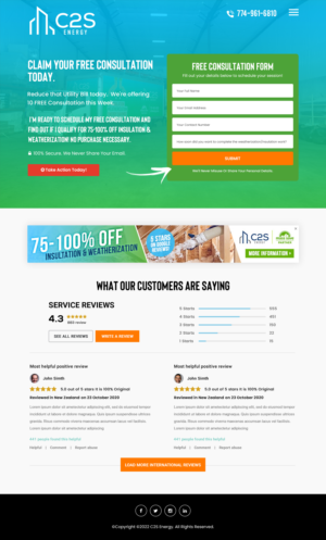 Landing Page Design by Titan Eagle for C2S Development | Design: #28315997