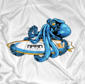 Rippin’ waves tee shirt design | Diseño de Camiseta por Yakuza20
