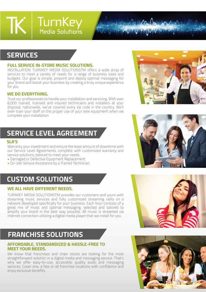 Flyer-Design von JCR für TURNKEY MEDIA SOLUTIONS | Design #3075209