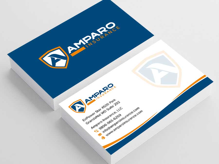 Business Card Design by sadikul islam for Amparo Insurance, LLC | Design #28331786