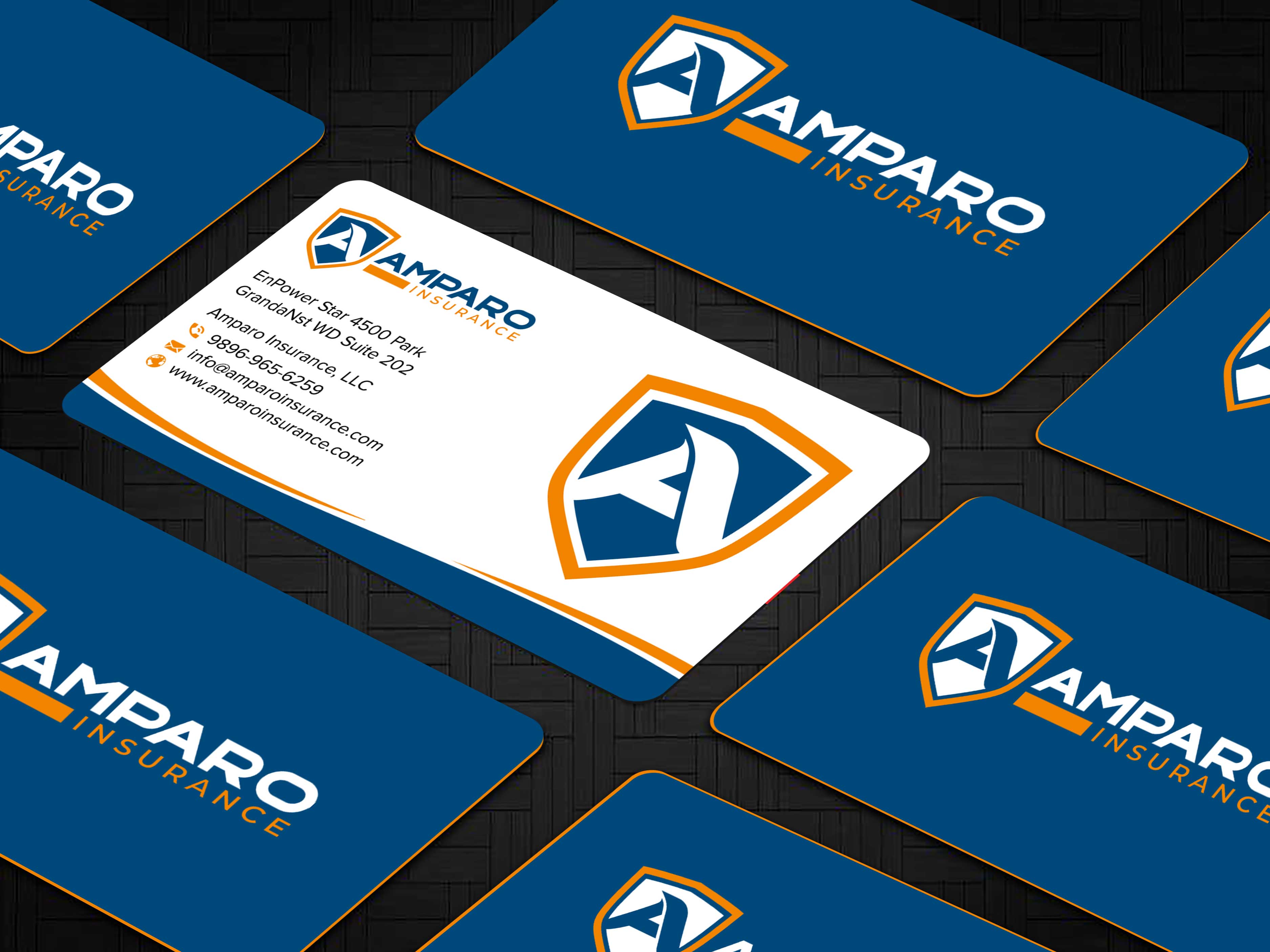Business Card Design by sadikul islam for Amparo Insurance, LLC | Design #28331789
