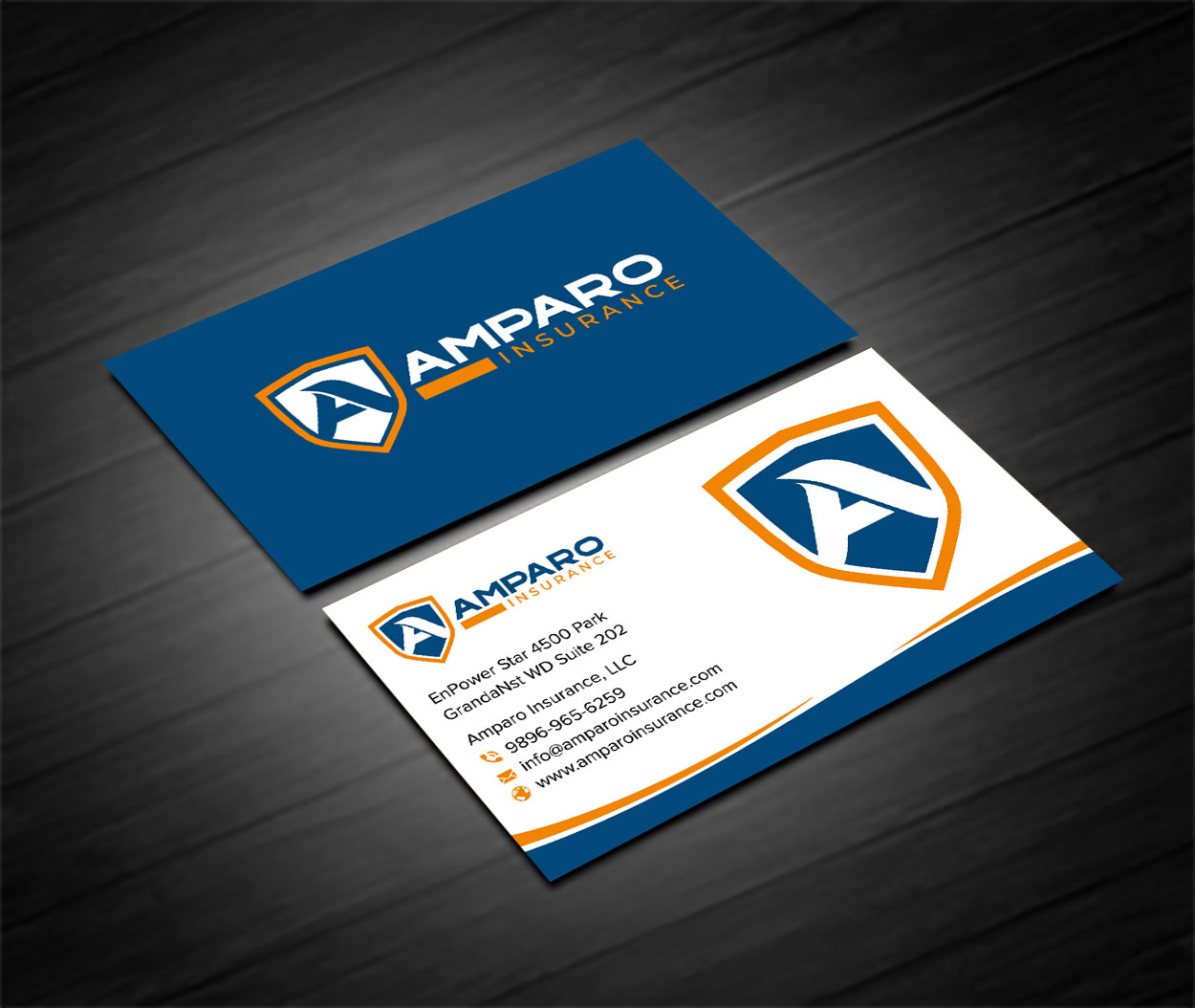 Business Card Design by sadikul islam for Amparo Insurance, LLC | Design #28331792