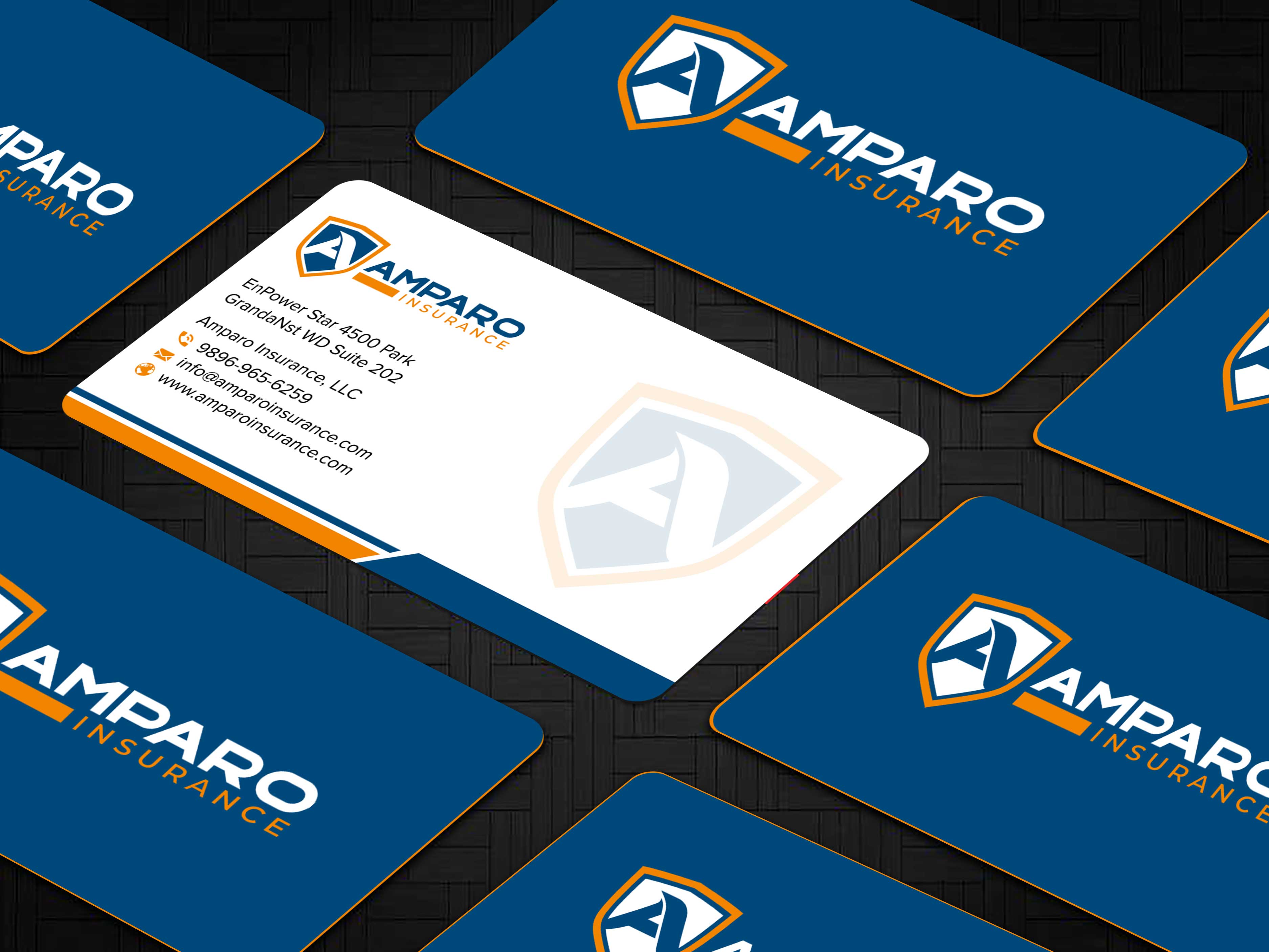 Business Card Design by sadikul islam for Amparo Insurance, LLC | Design #28332958