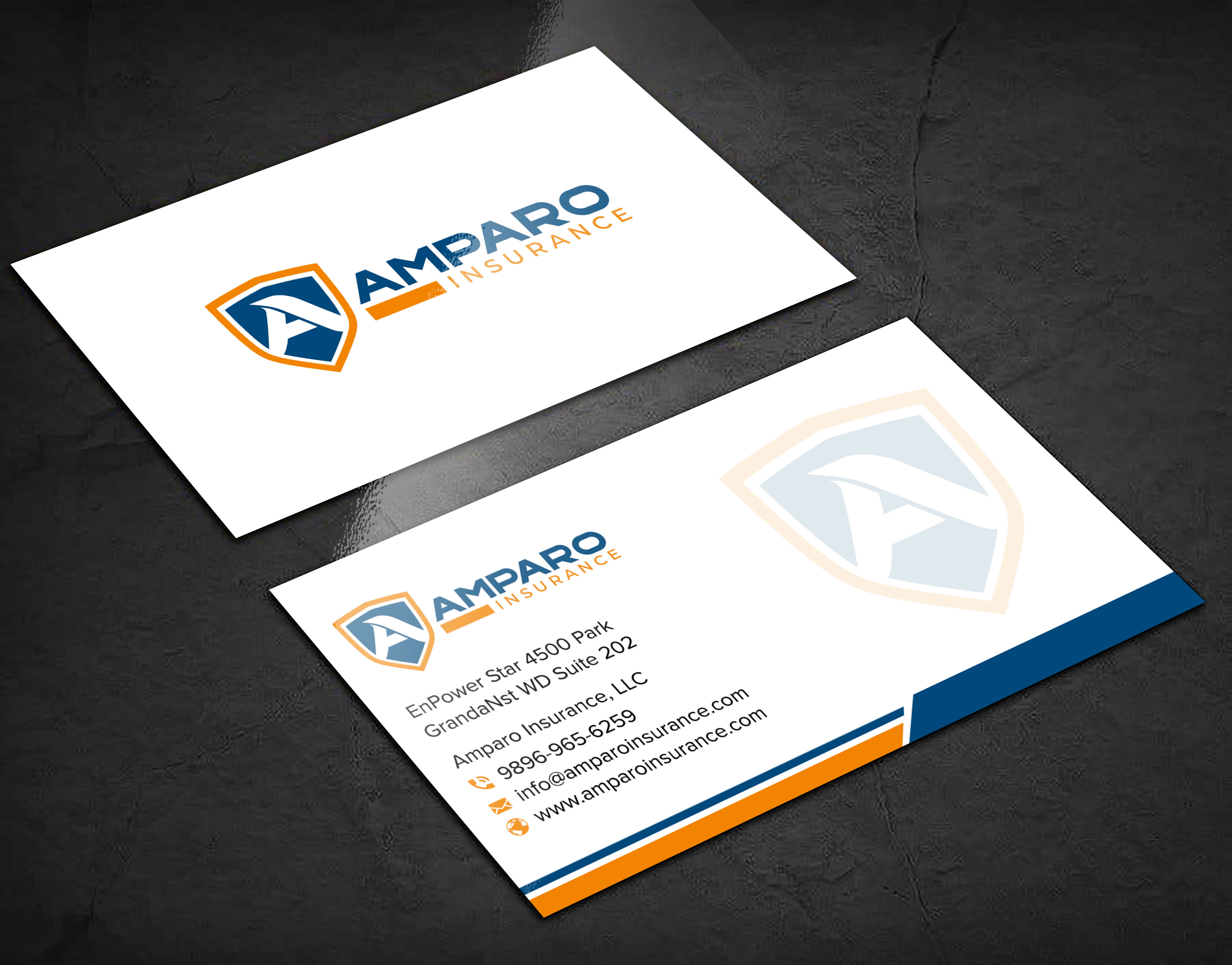 Business Card Design by sadikul islam for Amparo Insurance, LLC | Design #28332961