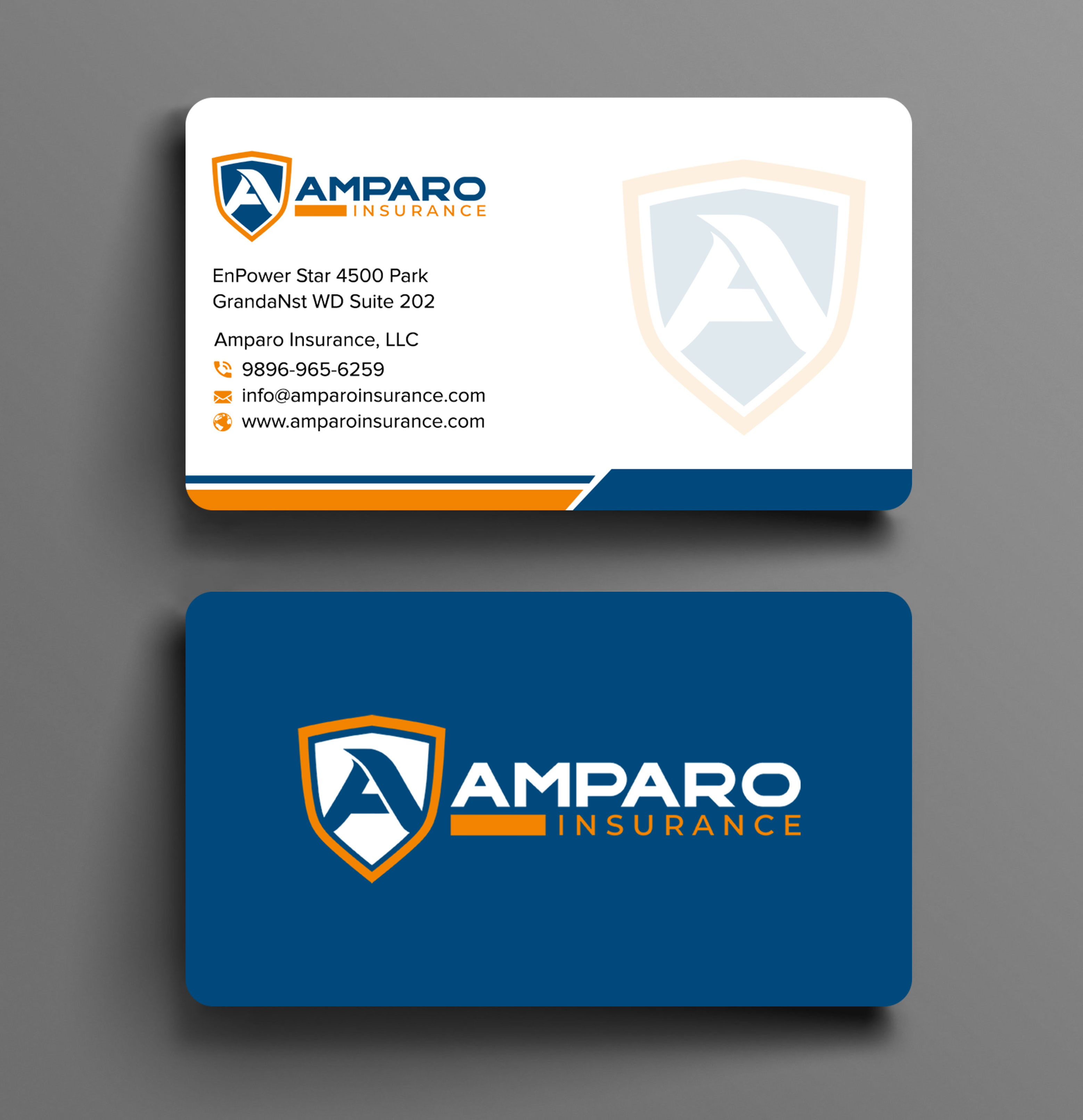 Business Card Design by sadikul islam for Amparo Insurance, LLC | Design #28332968