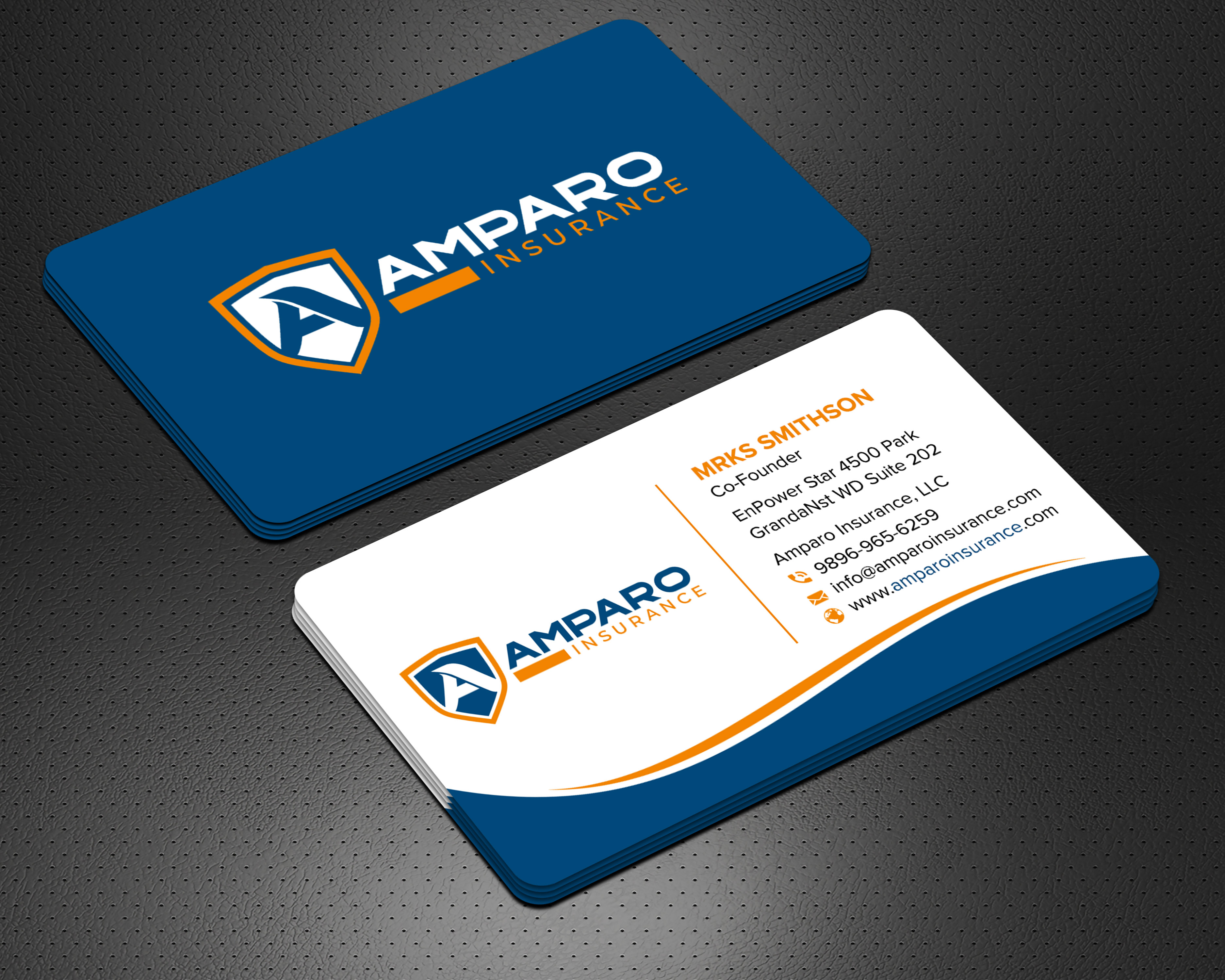Business Card Design by sadikul islam for Amparo Insurance, LLC | Design #28333794