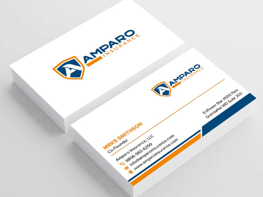 Business Card Design by sadikul islam for Amparo Insurance, LLC | Design #28333796
