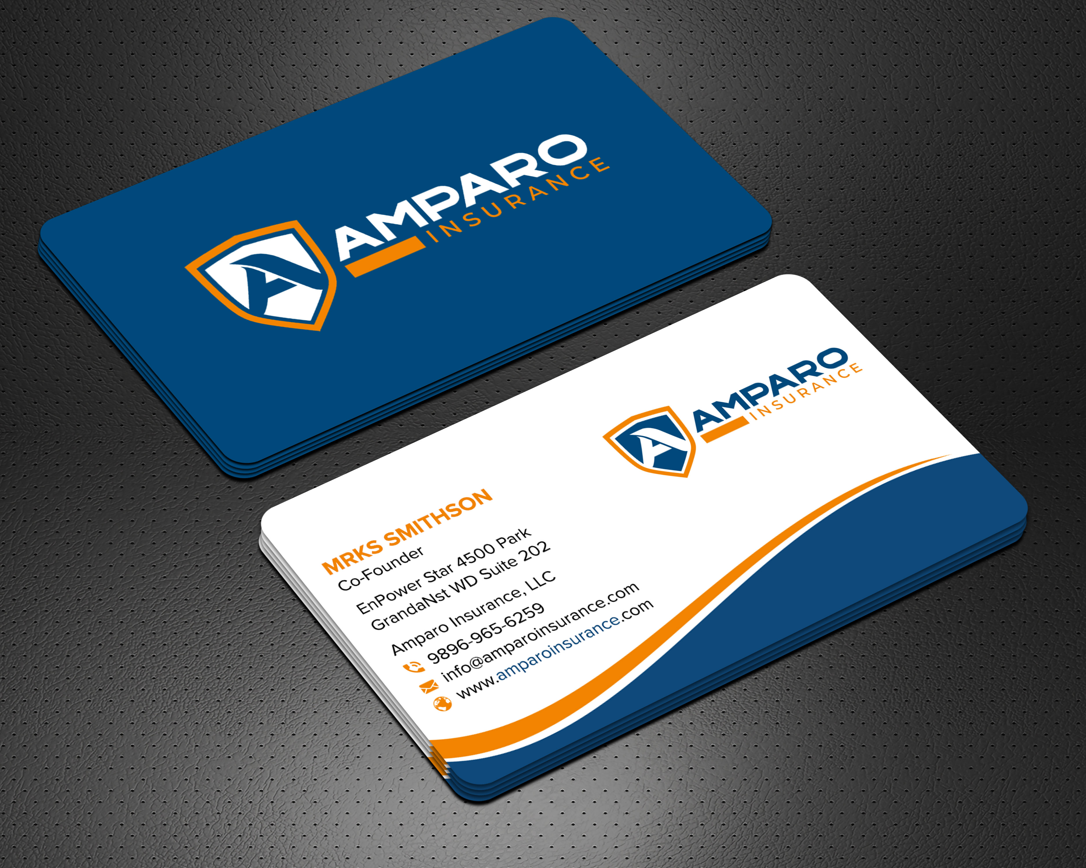 Business Card Design by sadikul islam for Amparo Insurance, LLC | Design #28333945