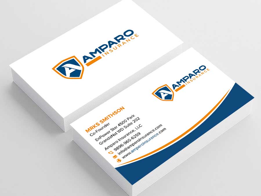 Business Card Design by sadikul islam for Amparo Insurance, LLC | Design #28333956