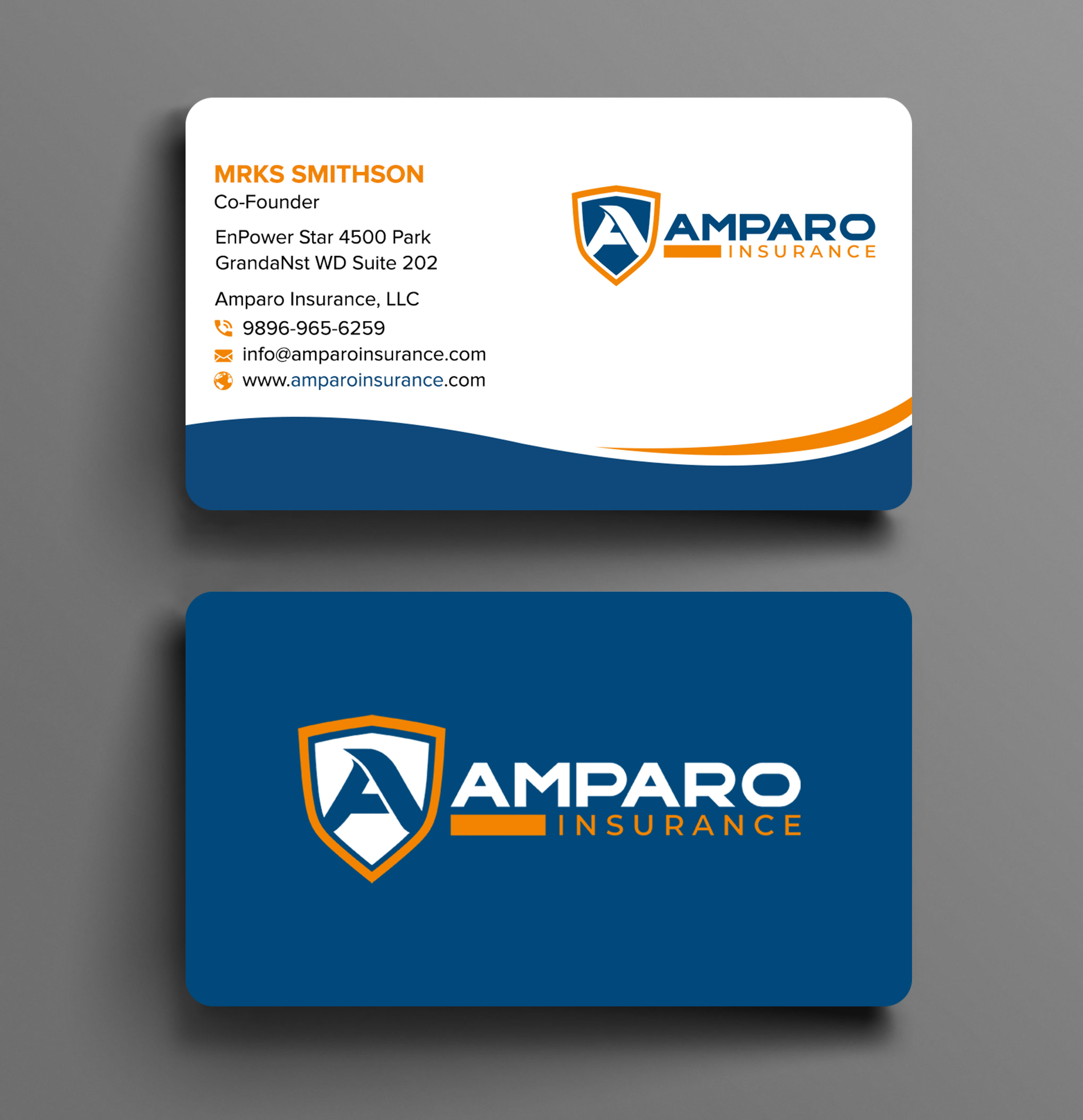 Business Card Design by sadikul islam for Amparo Insurance, LLC | Design #28333961