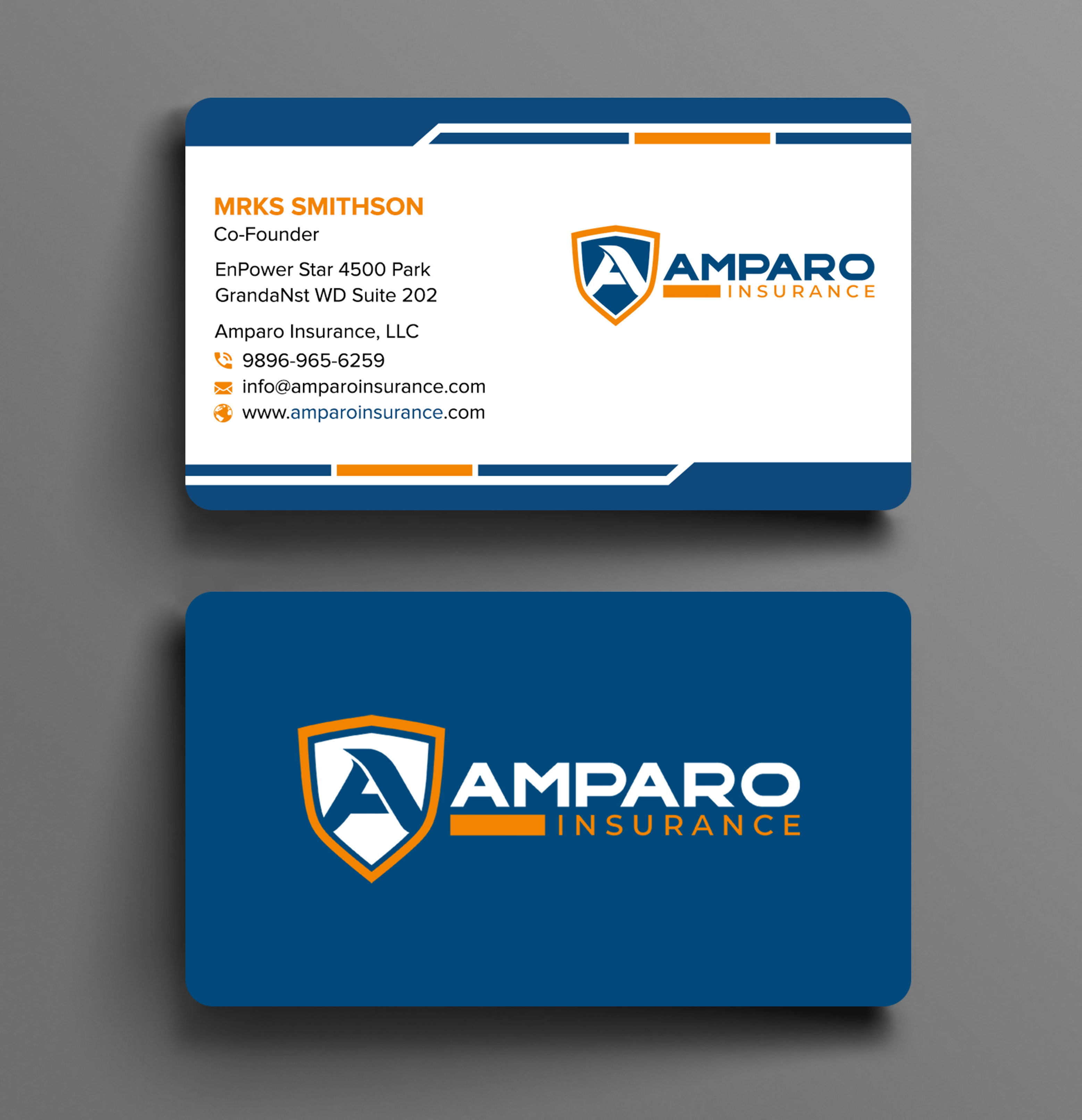 Business Card Design by sadikul islam for Amparo Insurance, LLC | Design #28333963