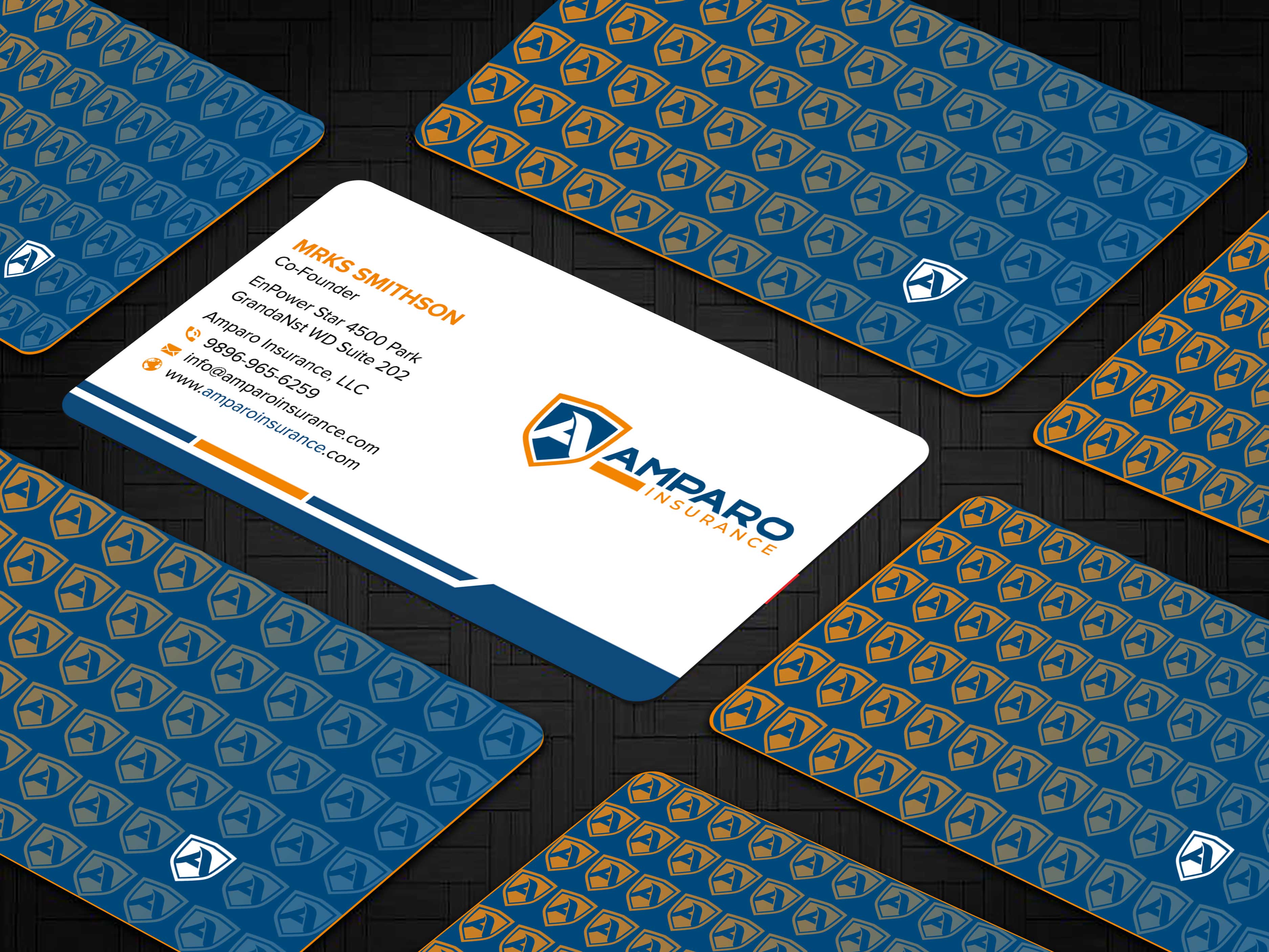 Business Card Design by sadikul islam for Amparo Insurance, LLC | Design #28333968