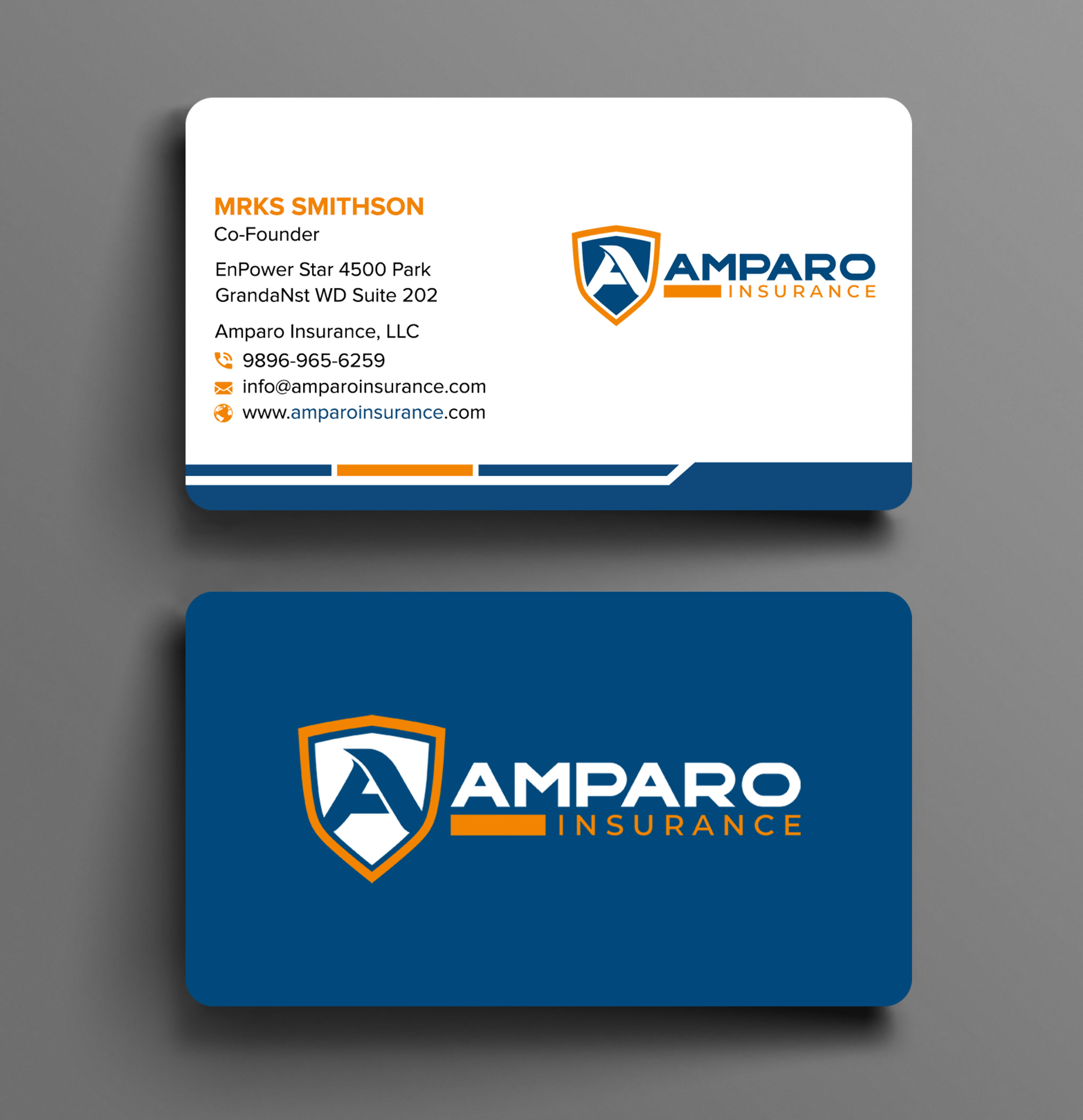 Business Card Design by sadikul islam for Amparo Insurance, LLC | Design #28333969