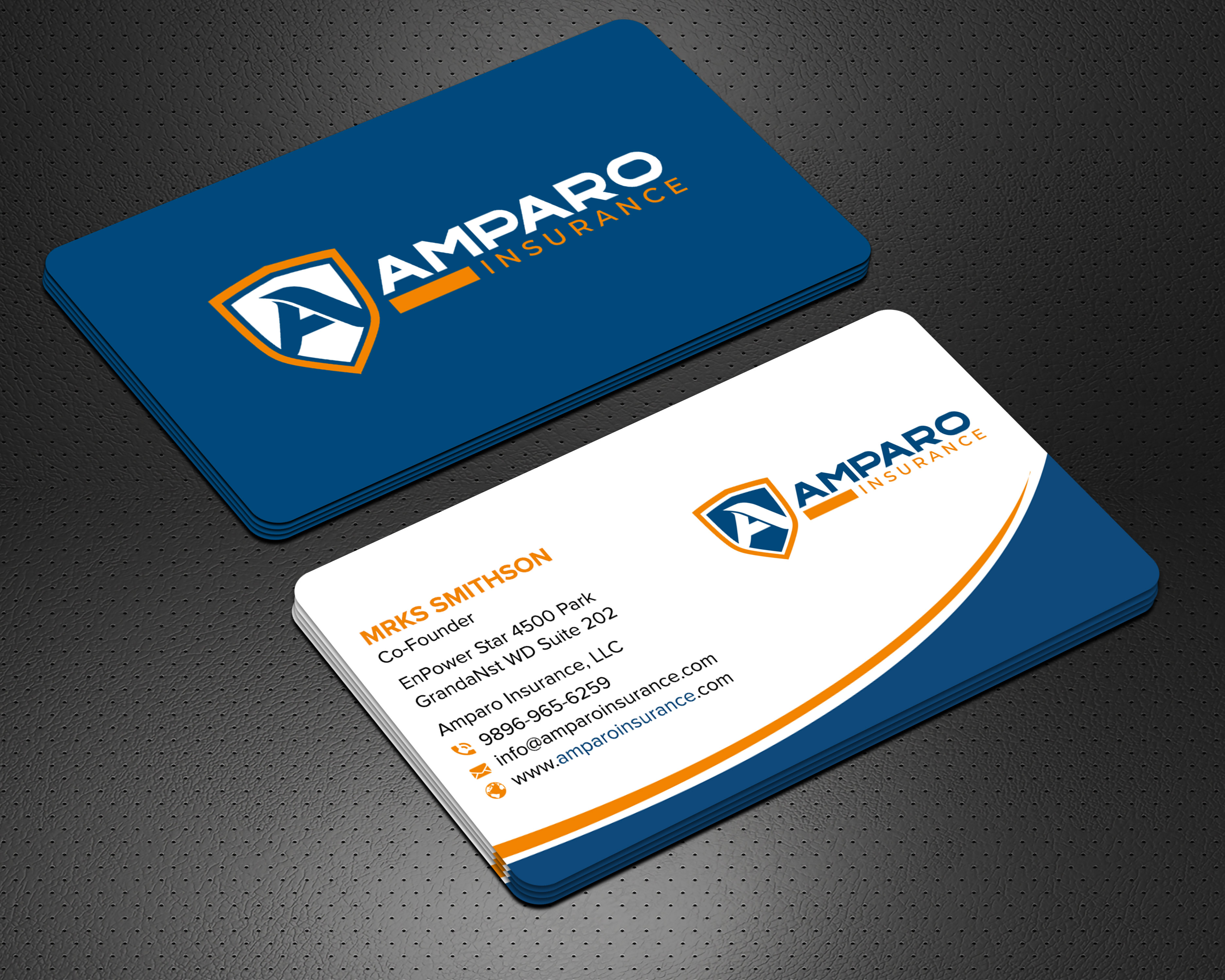 Business Card Design by sadikul islam for Amparo Insurance, LLC | Design #28333971
