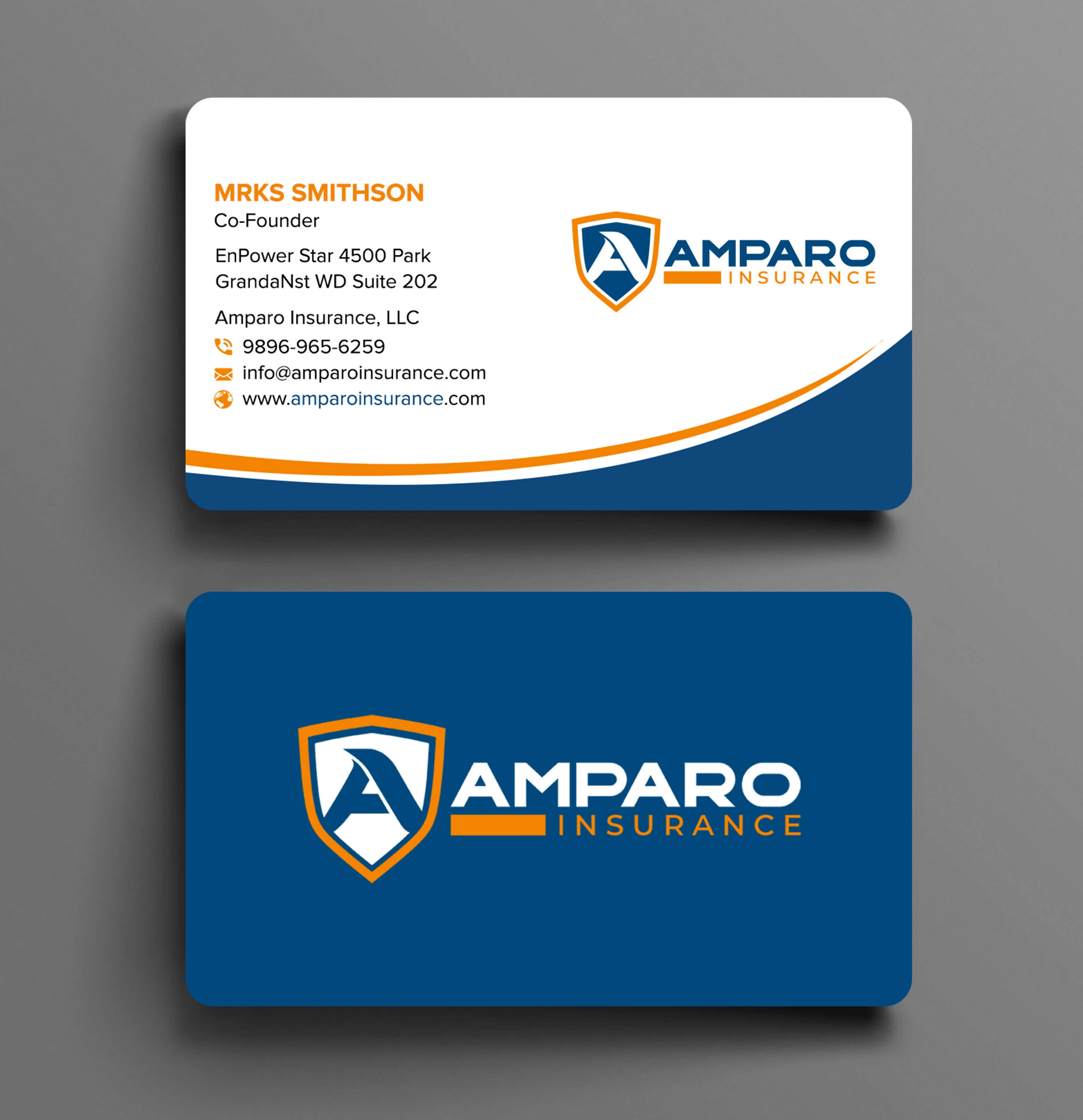 Business Card Design by sadikul islam for Amparo Insurance, LLC | Design #28333974