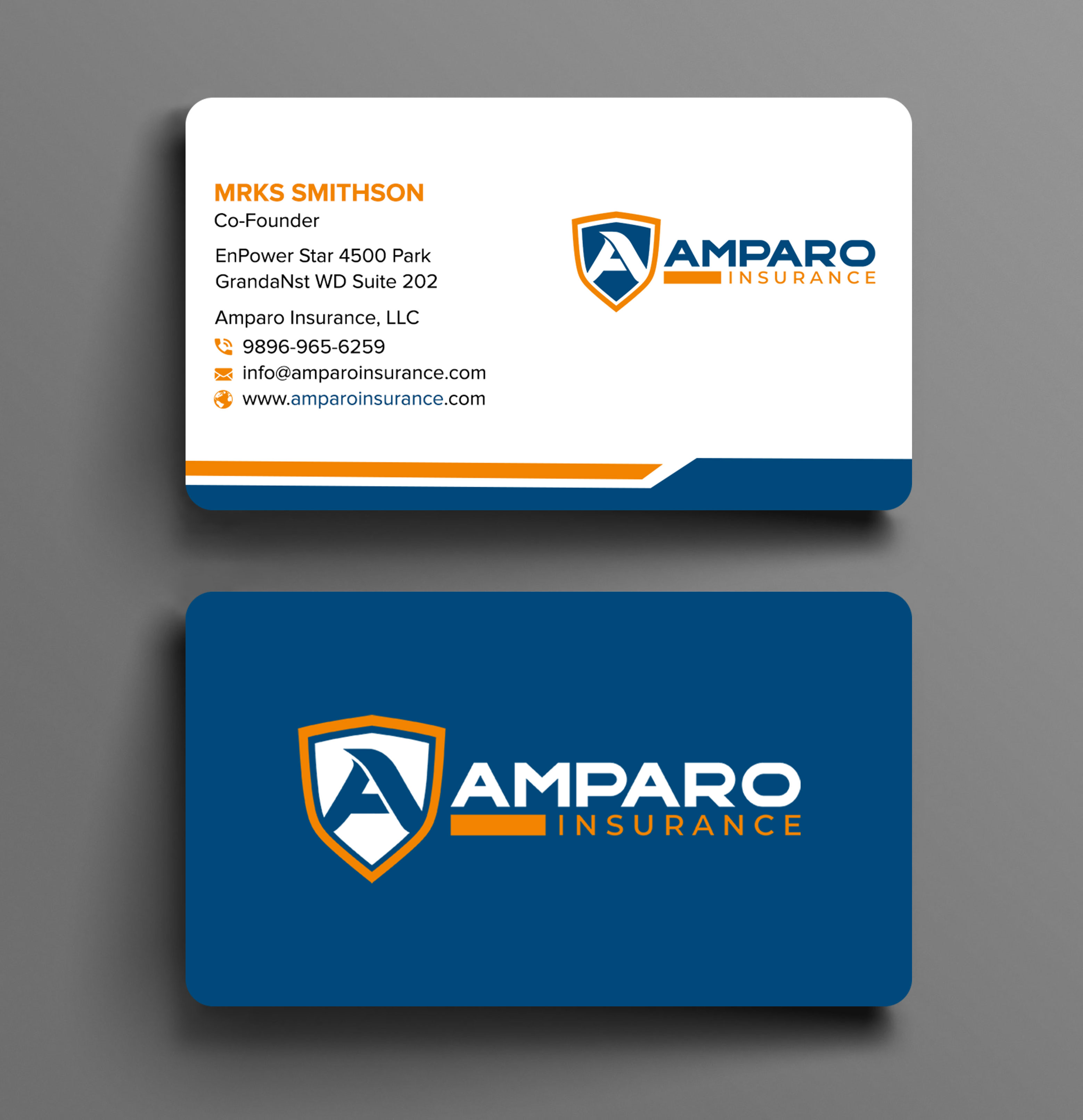 Business Card Design by sadikul islam for Amparo Insurance, LLC | Design #28333977