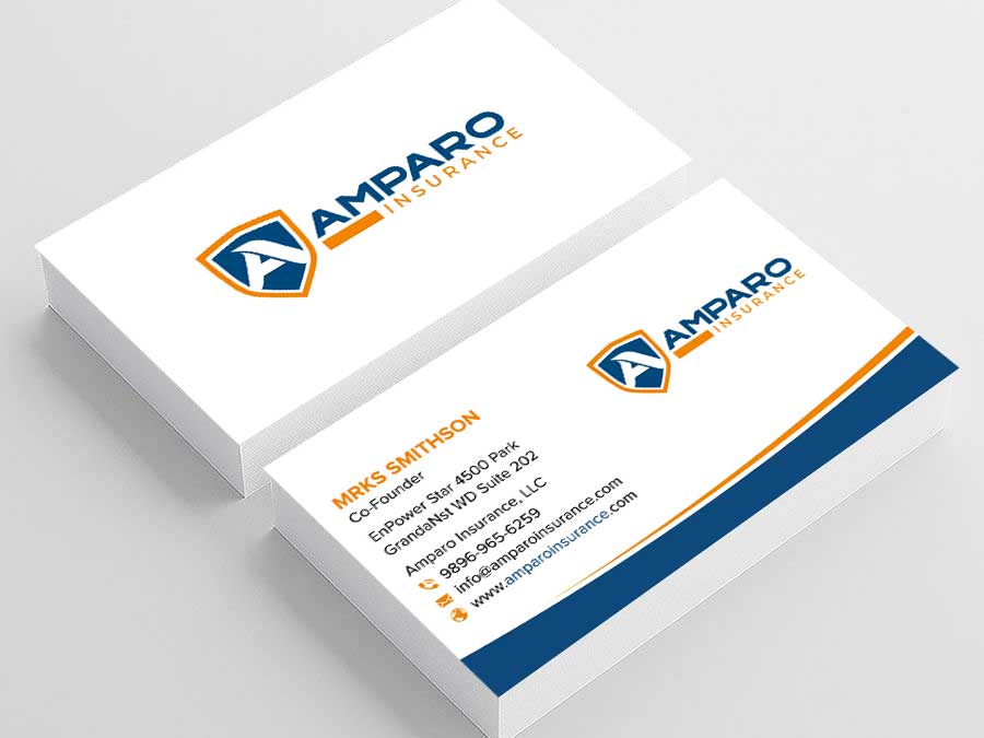 Business Card Design by sadikul islam for Amparo Insurance, LLC | Design #28333983