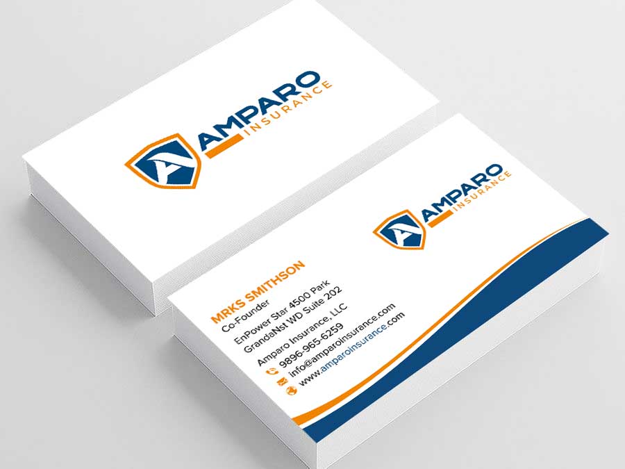 Business Card Design by sadikul islam for Amparo Insurance, LLC | Design #28333986
