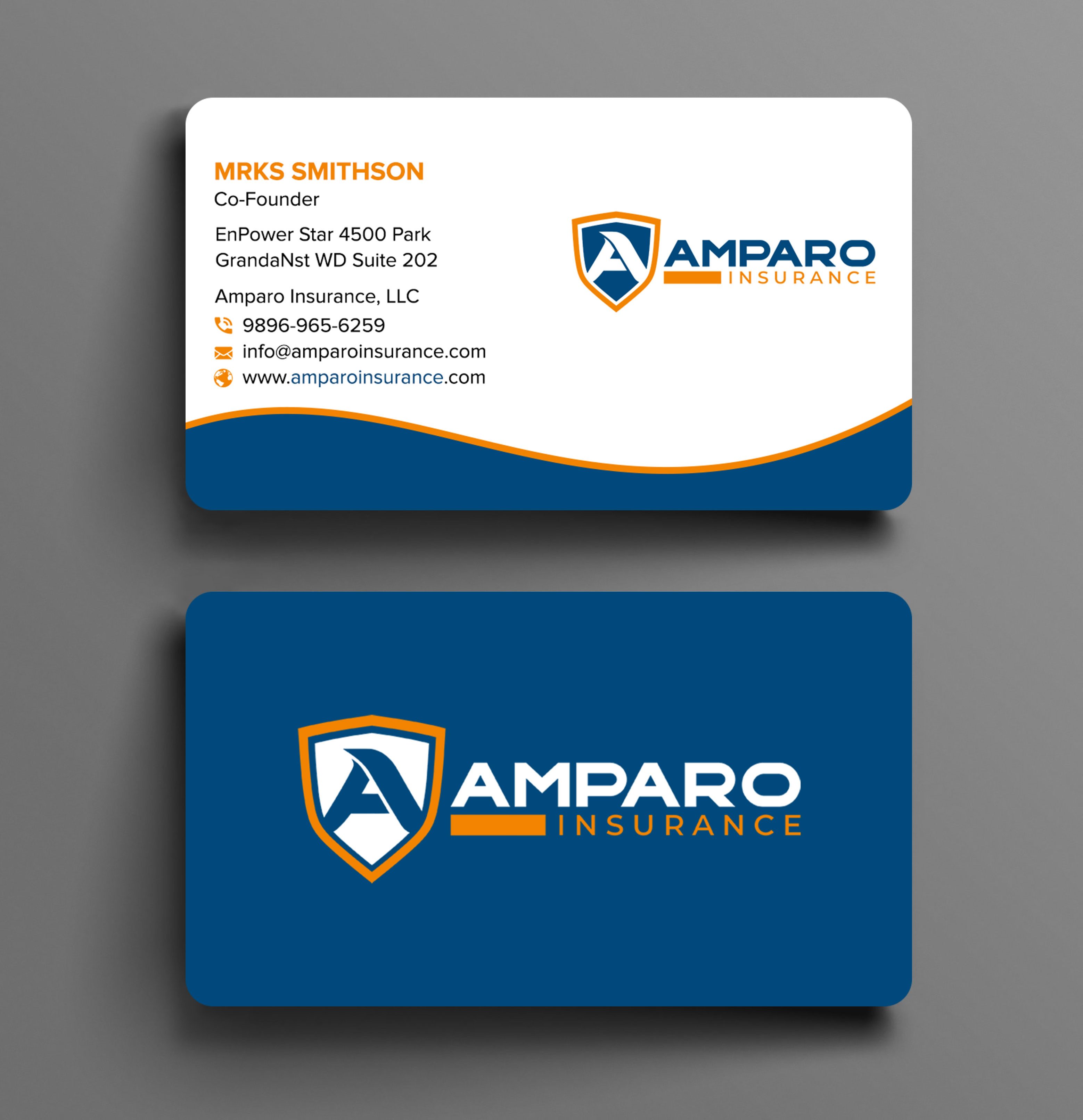 Business Card Design by sadikul islam for Amparo Insurance, LLC | Design #28333990