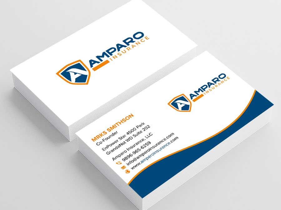 Business Card Design by sadikul islam for Amparo Insurance, LLC | Design #28333991