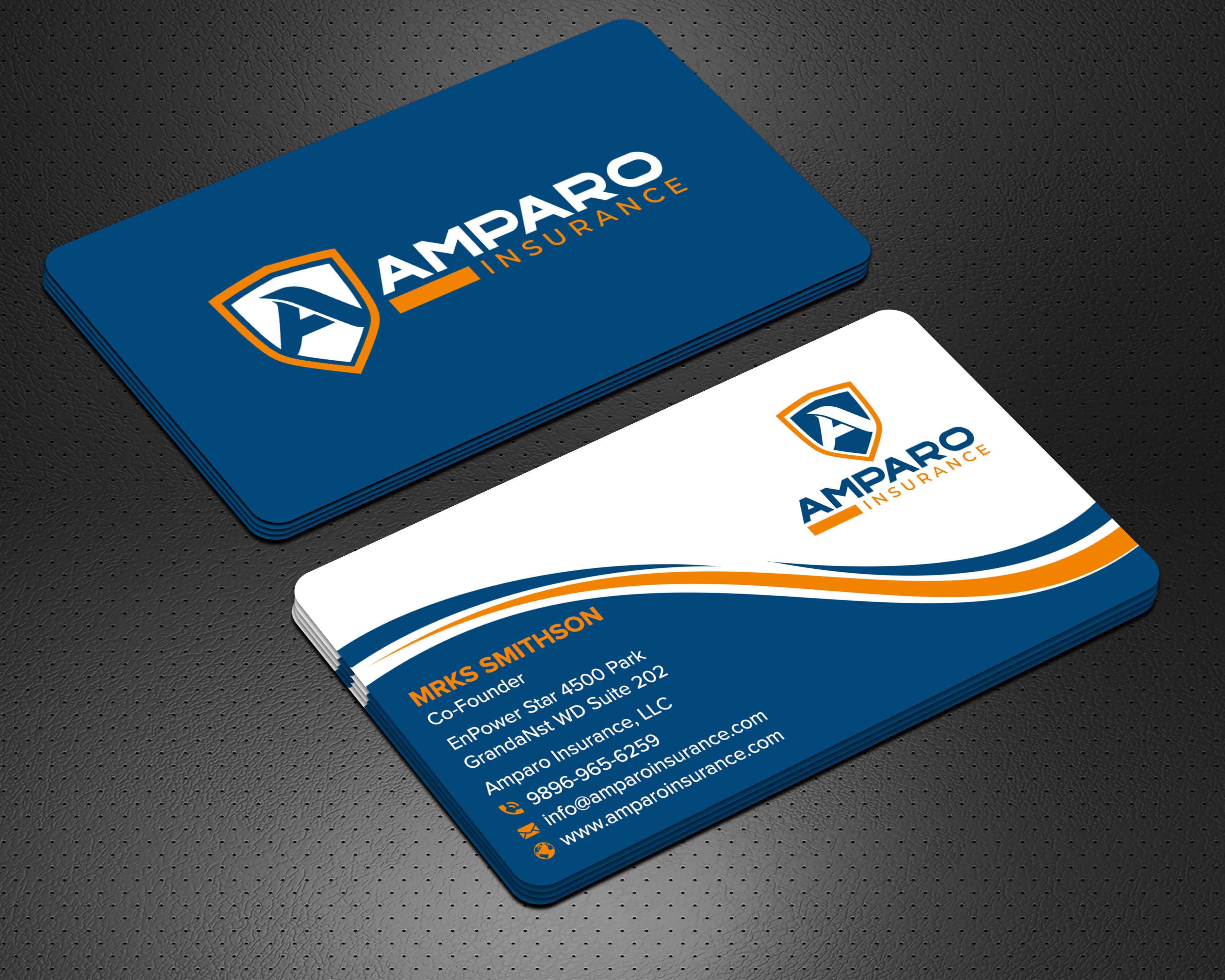 Business Card Design by sadikul islam for Amparo Insurance, LLC | Design #28333995