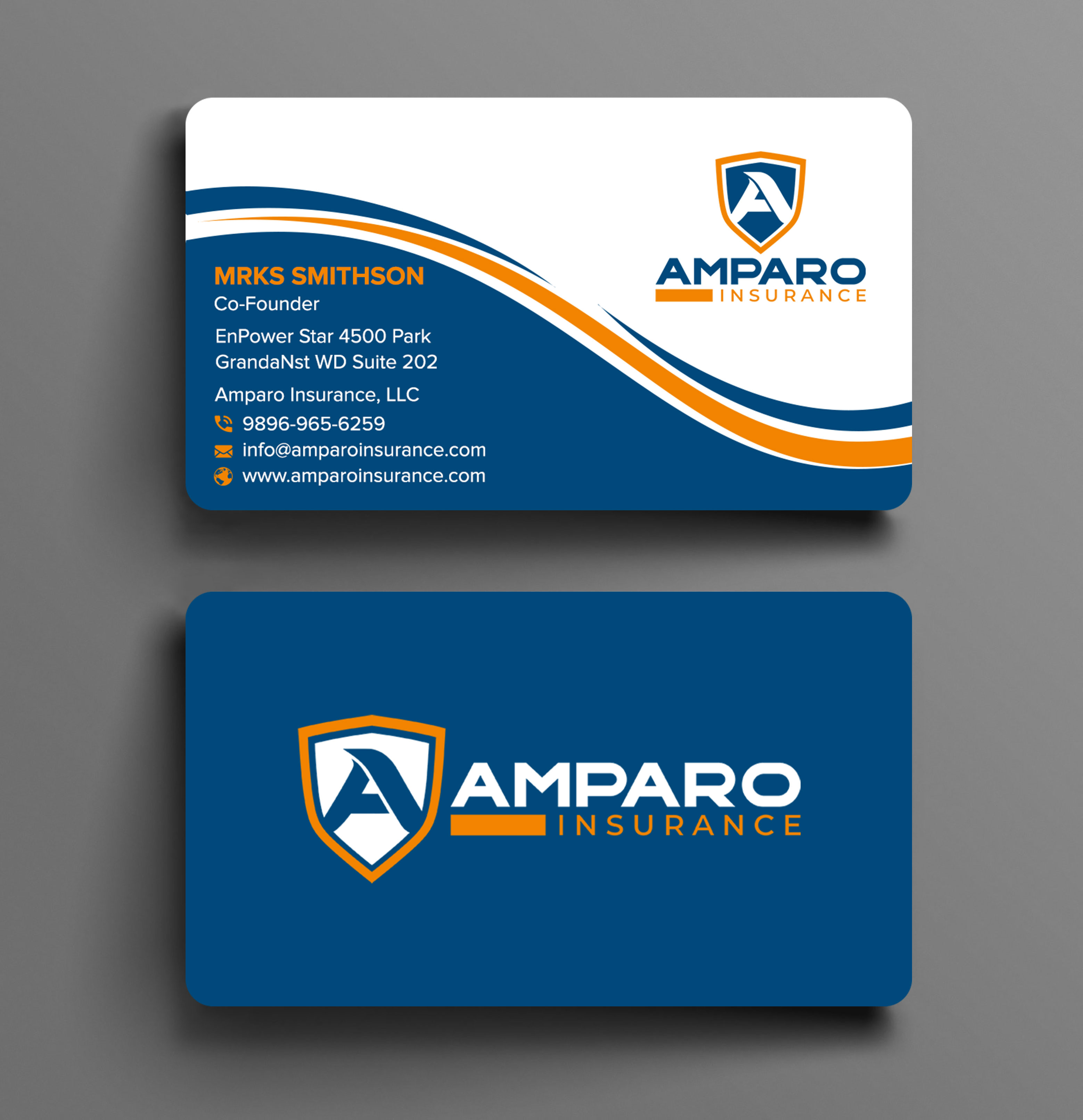 Business Card Design by sadikul islam for Amparo Insurance, LLC | Design #28333997