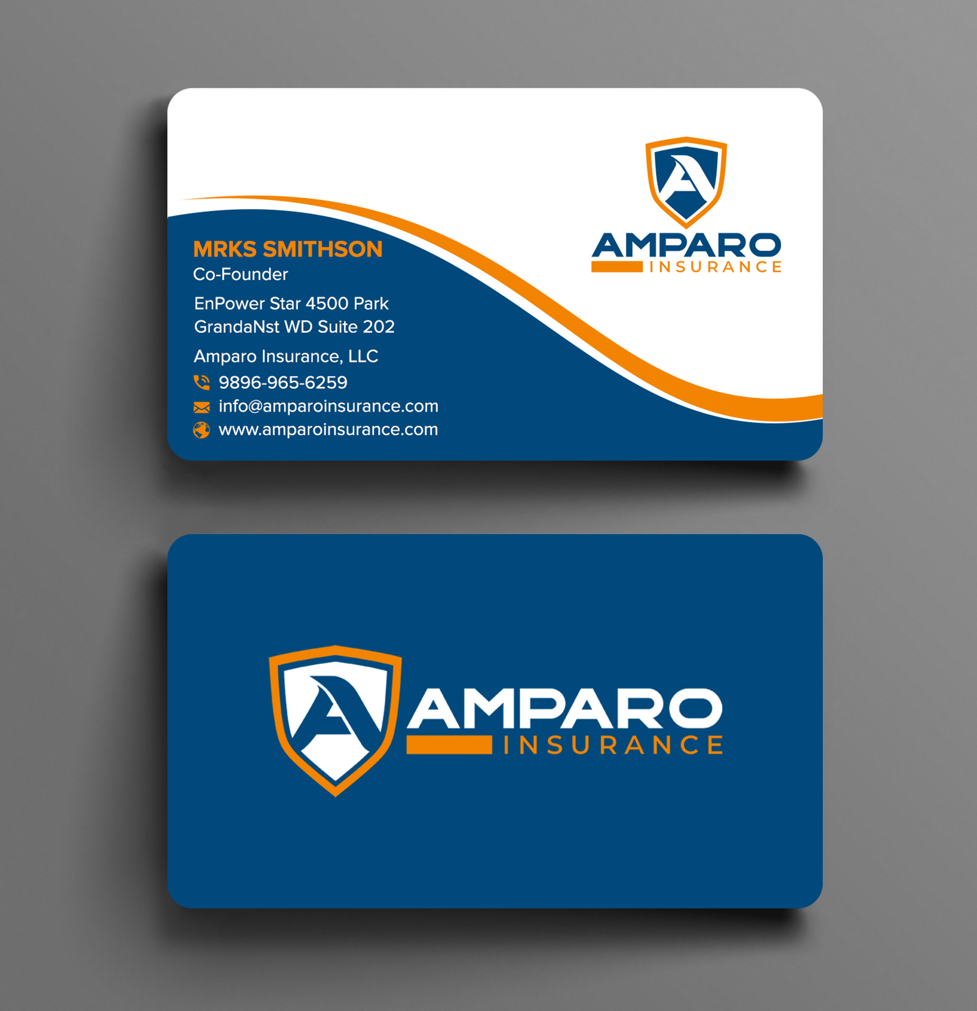 Business Card Design by sadikul islam for Amparo Insurance, LLC | Design #28334006