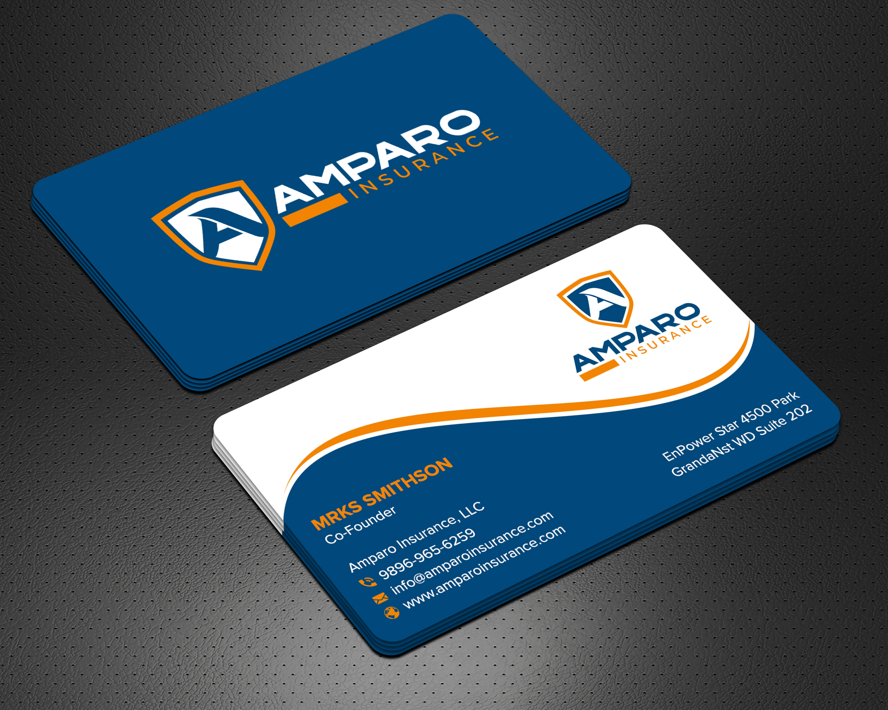 Business Card Design by sadikul islam for Amparo Insurance, LLC | Design #28335119